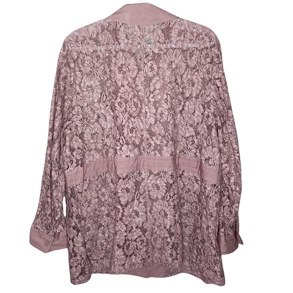 Lane Bryant woodrose longline lace anorak utility jacket size 14 / 16 petite - Picture 3 of 13